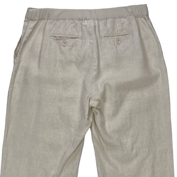 Charter Club Linen Pants Womens 14 Beige Straight Leg Summer Breathable Relaxed - Picture 6 of 10